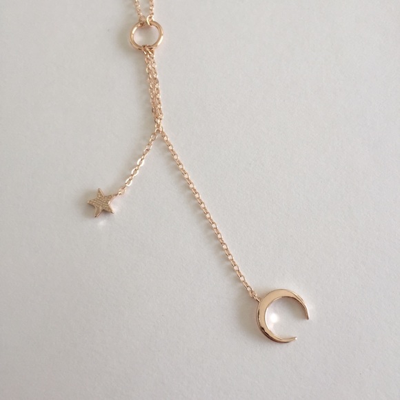 NWT Rose Gold Moon and Star Necklace - Picture 4 of 4